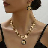 Trendy Gold Lion Head Pendant Necklace & Earring Set - Statement Fashion Jewelry