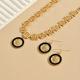 Trendy Gold Lion Head Pendant Necklace & Earring Set - Statement Fashion Jewelry
