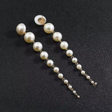 Long Statement Drop Shoulder-Duster Faux Pearl Chain Fashion Jewelry Earrings