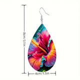Vibrant Multi Color 3D Flower Boho Style Women Fashion Jewelry Earrings