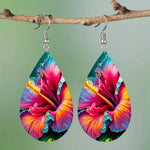 Vibrant Multi Color 3D Flower Boho Style Women Fashion Jewelry Earrings