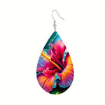 Vibrant Multi Color 3D Flower Boho Style Women Fashion Jewelry Earrings
