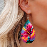 Vibrant Multi Color 3D Flower Boho Style Women Fashion Jewelry Earrings