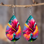 Vibrant Multi Color 3D Flower Boho Style Women Fashion Jewelry Earrings