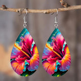 Vibrant Multi Color 3D Flower Boho Style Women Fashion Jewelry Earrings