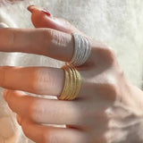 Chic Multi-Layer Gold Stackable Adjustable Open Fashion Finger Ring for Women