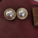 Elegant 2-Row Pearl Choker Necklace with Stud Earrings Women Fashion Jewelry Set