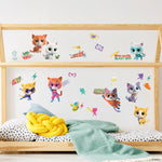 Roommates Super Kitties Peel and Stick Wall Decals Room Stickers