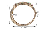 Antique Finish Ruby Crystal Openable Cuff Bangle Bracelet Traditional Fashion Jewelry