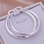 Women's 925 Sterling Silver 50mm/1.97" Round Hoop Earrings