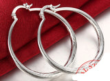 Women's 925 Sterling Silver 50mm/1.97" Round Hoop Earrings