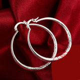 Women's 925 Sterling Silver 50mm/1.97" Round Hoop Earrings