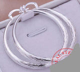 Women's 925 Sterling Silver 50mm/1.97" Round Hoop Earrings