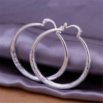 Women's 925 Sterling Silver 50mm/1.97" Round Hoop Earrings