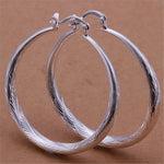 Women's 925 Sterling Silver 50mm/1.97" Round Hoop Earrings