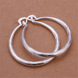 Women's 925 Sterling Silver 50mm/1.97" Round Hoop Earrings