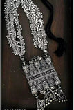 Oxidized Silver Afghani Long Mala Necklace & Earrings Ethnic Statement Jewelry Set for Navratri Garbha