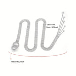 Sparkling Double O-Ring Silver Crystal Waist Chain Band Corset Belt Accessory