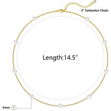 Dainty Simple Small Pearl Choker Chain Necklace for Women - For Layering Purpose