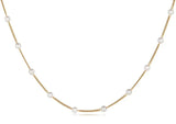 Simple Minimalistic Gold Chain Pearl Choker Necklace Women Fashion Layering Collar Necklace