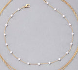 Dainty Simple Small Pearl Choker Chain Necklace for Women - For Layering Purpose