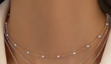 Dainty Simple Small Pearl Choker Chain Necklace for Women - For Layering Purpose