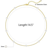 Simple Minimalistic Gold Chain Pearl Choker Necklace Women Fashion Layering Collar Necklace