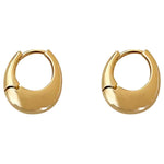 Smooth Metal Chunky Hoops Women Statement Earrings Punk Jewelry