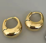 Smooth Metal Chunky Hoops Women Statement Earrings Punk Jewelry