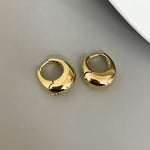 Smooth Metal Chunky Hoops Women Statement Earrings Punk Jewelry