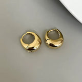 Smooth Metal Chunky Hoops Women Statement Earrings Punk Jewelry