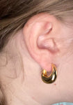 Smooth Metal Chunky Hoops Women Statement Earrings Punk Jewelry