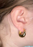 Smooth Metal Chunky Hoops Women Statement Earrings Punk Jewelry