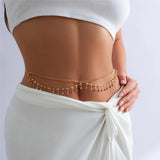 Golden Star Tassel Pendant Waist Belt Belly Chain for Women Summer Body Jewelry