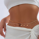 Golden Star Tassel Pendant Waist Belt Belly Chain for Women Summer Body Jewelry