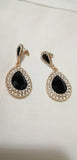 Elegant Golden Black Crystal Stylish Party wear Fashion Jewelry Drop Earrings For Women