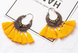 Ethnic Vintage Style Fringe Statement Yellow Tassel Earrings Charm Fashion Jewelry - EonShoppee