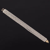 Stunning Rose Gold Plated Rhinestone Crystal Multi String Fashion Jewelry Bracelet - EonShoppee