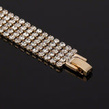 Stunning Rose Gold Plated Rhinestone Crystal Multi String Fashion Jewelry Bracelet - EonShoppee