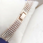 Stunning Rose Gold Plated Rhinestone Crystal Multi String Fashion Jewelry Bracelet - EonShoppee