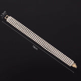 Stunning Rose Gold Plated Rhinestone Crystal Multi String Fashion Jewelry Bracelet - EonShoppee