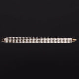 Stunning Rose Gold Plated Rhinestone Crystal Multi String Fashion Jewelry Bracelet - EonShoppee