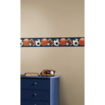 Roommates Sports Balls Peel and Stick Wallpaper Border  - 6" wide x 15 ft long - EonShoppee