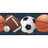 Roommates Sports Balls Peel and Stick Wallpaper Border  - 6" wide x 15 ft long - EonShoppee