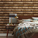 Rustic Lake Forest look Cabin Logs Peel & Stick Wallpaper - 16.5 feet long - EonShoppee