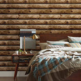 Rustic Lake Forest look Cabin Logs Peel & Stick Wallpaper - 16.5 feet long - EonShoppee