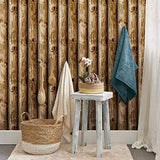 Rustic Lake Forest look Cabin Logs Peel & Stick Wallpaper - 16.5 feet long - EonShoppee