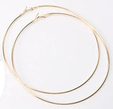 90 mm Large Gold Plated Basketball Wives Women Fashion Jewelry Hoop Earrings - EonShoppee