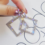 Shiny Silver Geometric Square Drop Dangle Earrings Party Cocktail Fashion Jewelry Earrings - EonShoppee