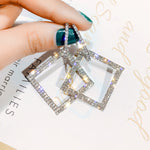 Shiny Silver Geometric Square Drop Dangle Earrings Party Cocktail Fashion Jewelry Earrings - EonShoppee